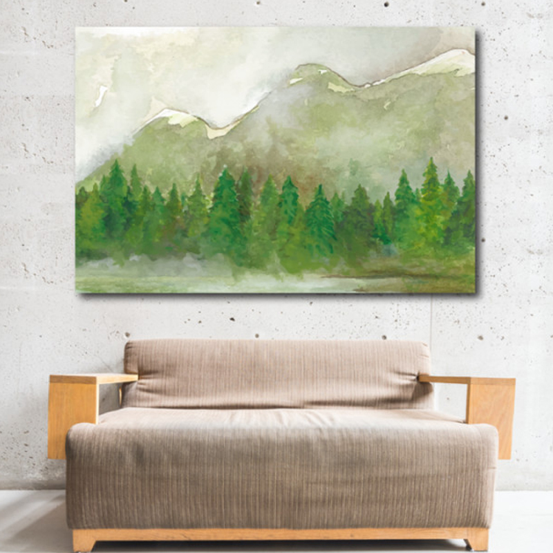 Πίνακας σε καμβά με Τοπία με Δάσος στο βουνό